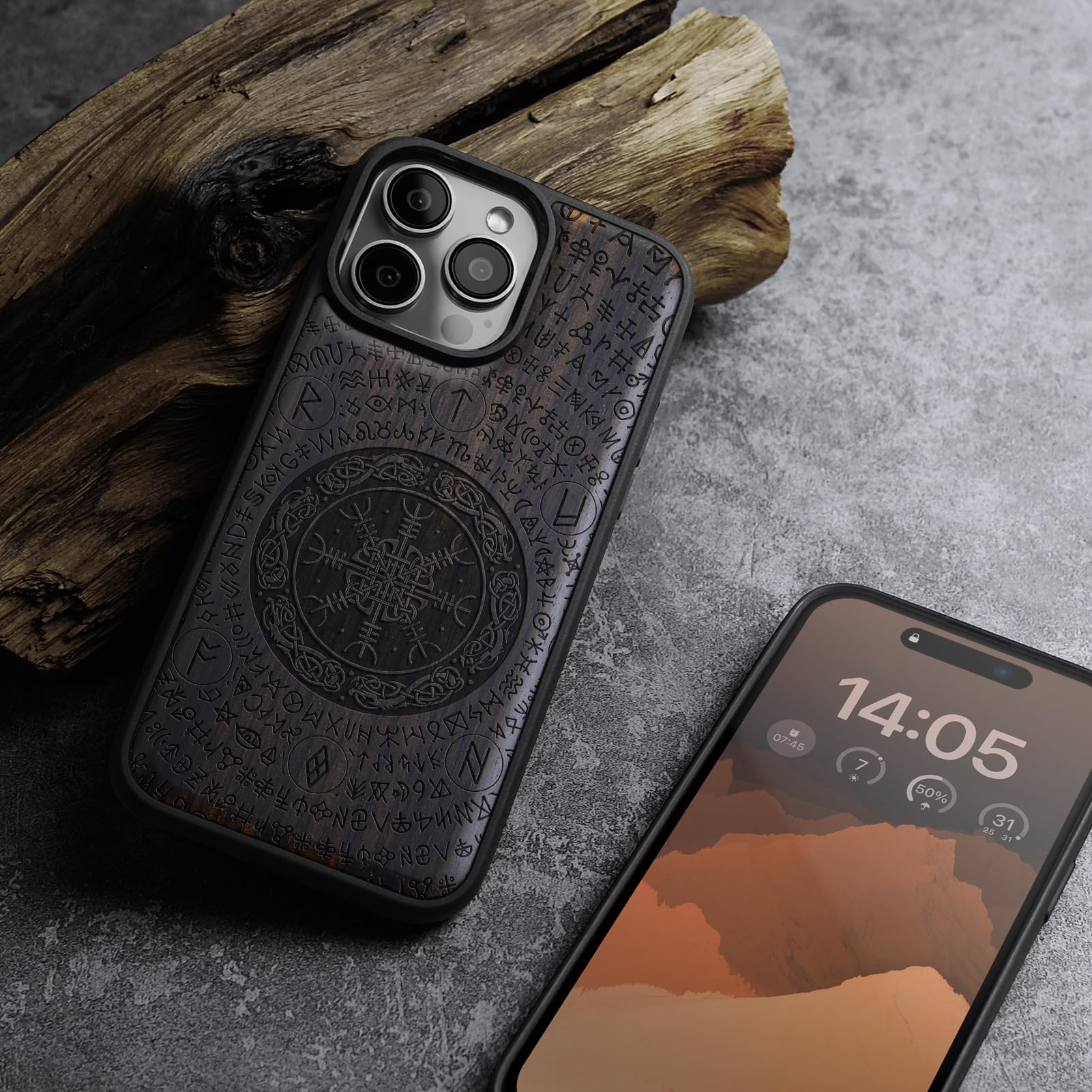 Amazon.com: Carveit Magnetic Wooden Case for iPhone 16 Pro Max